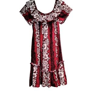 Royal Creations Vintage Hawaiian Dress in Red and White Sz Small